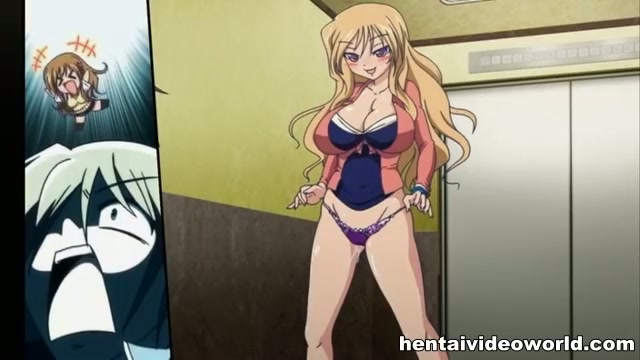 640px x 360px - Busty hentai blonde fucks in the lift