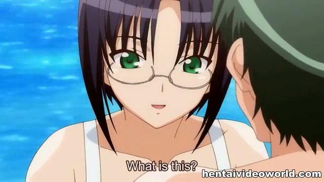 Anime swimsuit girl has sex on the beach